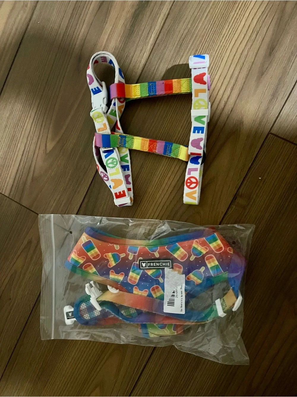 Frenchie Rainbow LOVE Dog Harness - size XL